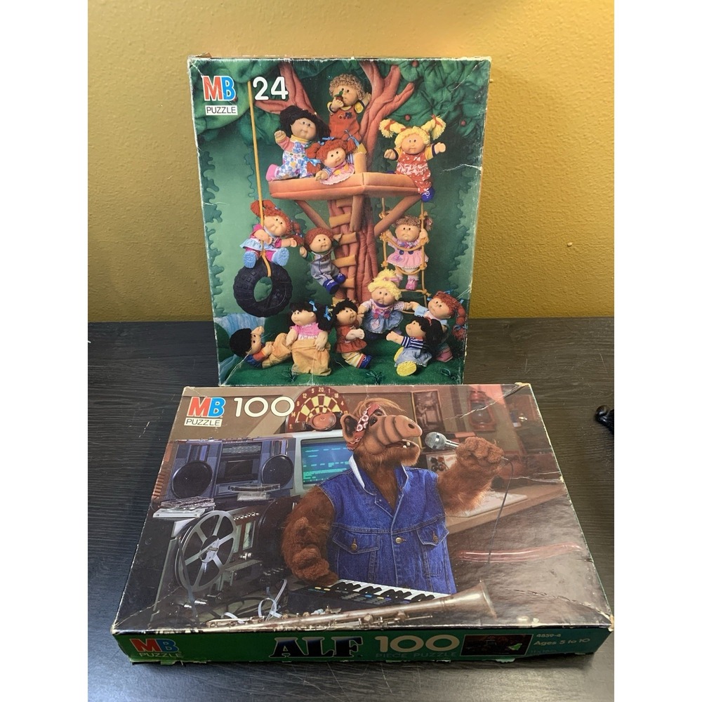 Vintage 1987 "Alf" 100 Piece Puzzle & 1990 "Cabbage Patch Kids" 24 Piece Puzzle